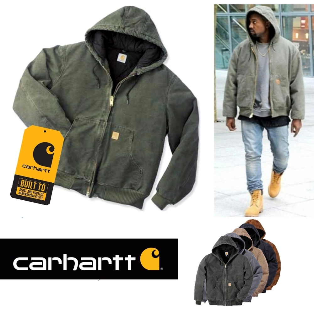 Carhartt vintage 90s thrashed destroyed well worn active jacket moss sandstone